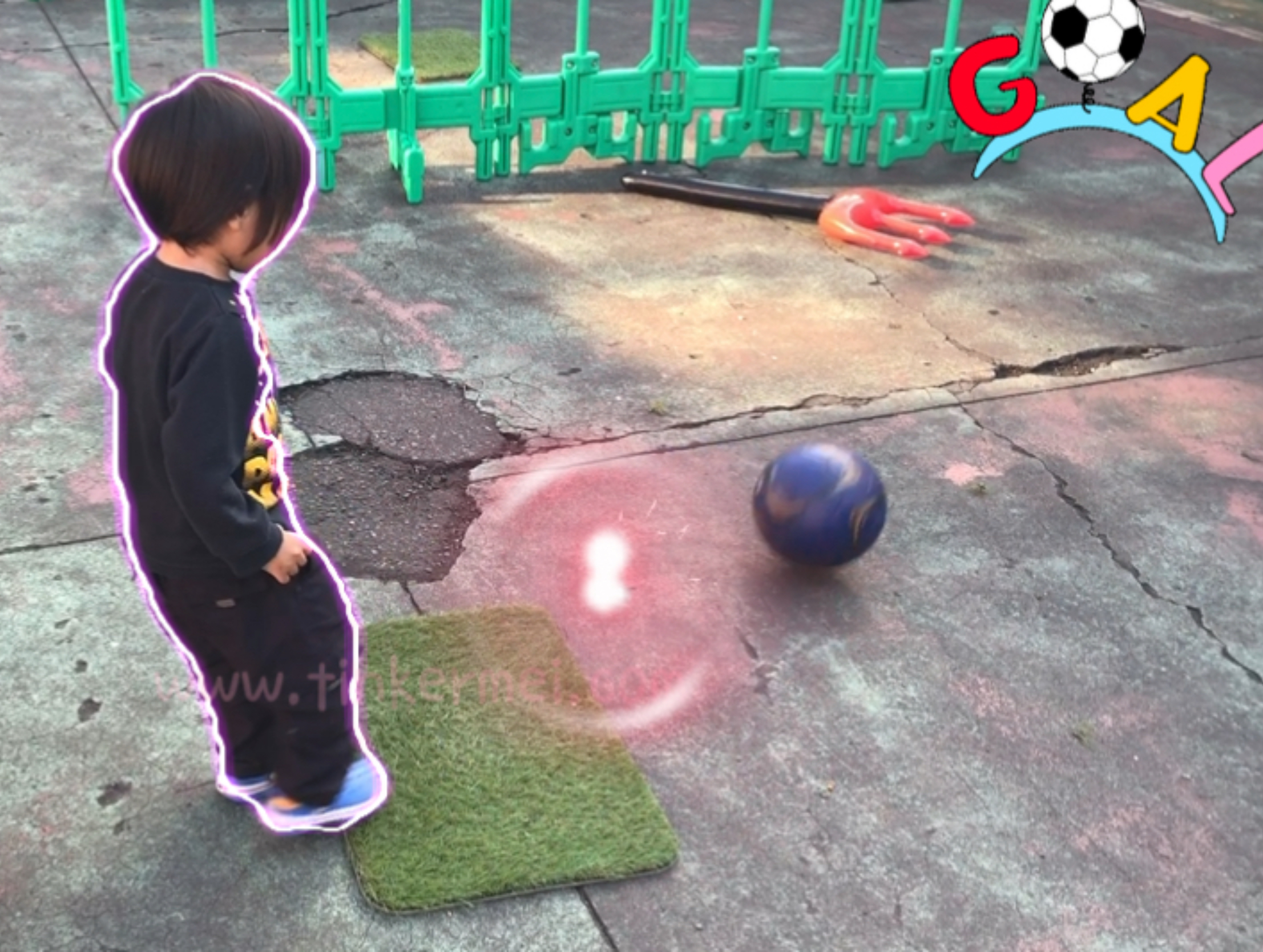 Kid’s kick ball game.