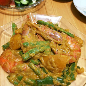 shrimp with beans and coconut milk
